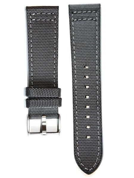 Toscana Gray Canvas with Leather Backing Watch Strap #INS-CAN31