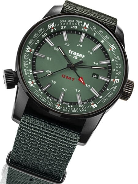 Traser P68 Pathfinder GMT Swiss Quartz Watch with Compass, AR Sapphire Crystal #109035
