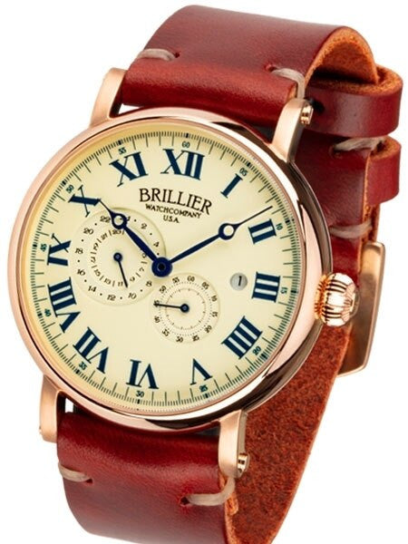 Brillier 43mm Klassique Automatic Watch with Horween Leather Strap #BR-11