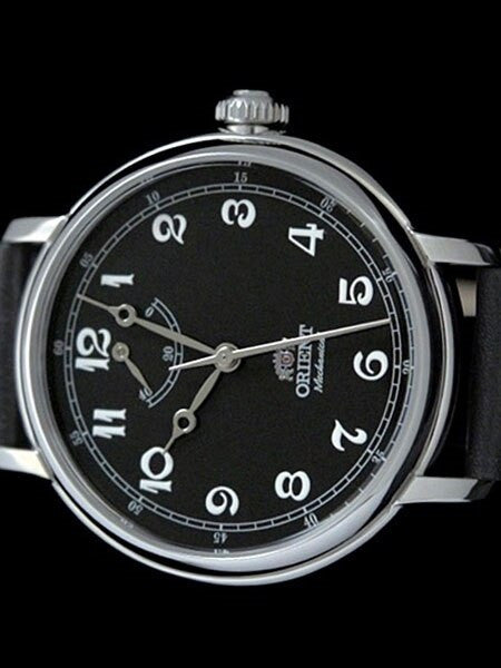 Orient Monarch Hand Winding Watch with Black Dial and Power Reserve Indicator #DD03002B