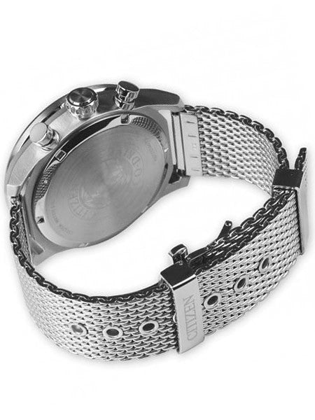 Citizen Eco-drive Chronograph Watch with Stainless Steel Mesh Bracelet #CA4210-59A