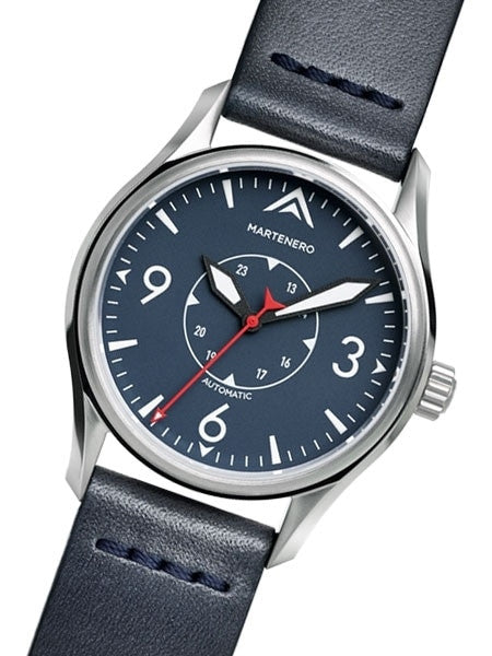 Martenero Ace Automatic Pilot Watch with Marine Blue Dial, Sapphire Crystal #ACE007
