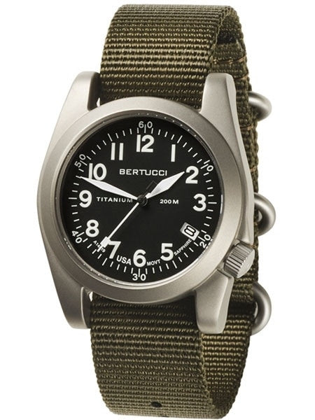 Bertucci  A-11T Americana Titanium Watch with Olive Nylon Strap #13331