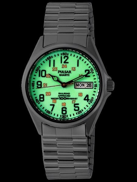 Pulsar Railroad Approved Watch with 37mm Case and Luminous Dial #PXN021