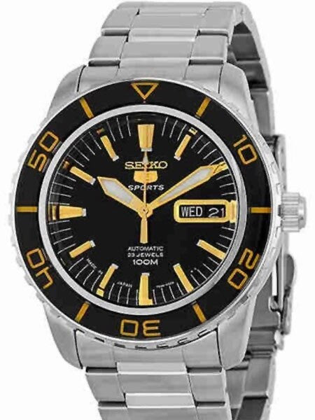Seiko 41mm Sports 5, 23-Jewel Automatic Watch with Day and Date Window #SNZH57J1