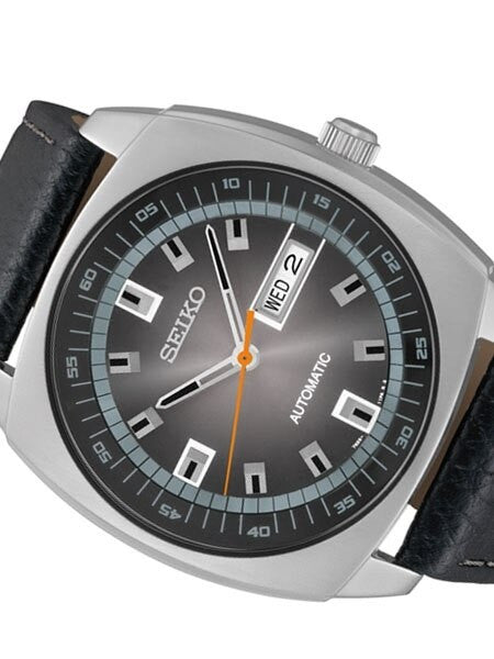 Seiko Recraft Series Automatic Watch with 43.5mm Case, Black Leather Strap #SNKN01