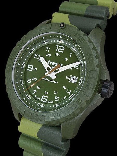 Traser Soldier Military Camouflage Watch with Green Tritium Illumination and Sapphire Crystal #106631