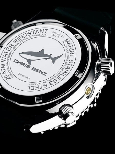 Chris Benz Professional Depthmeter Dive Watch with Chronograph and Alarm #CB-D200-YS-KBS