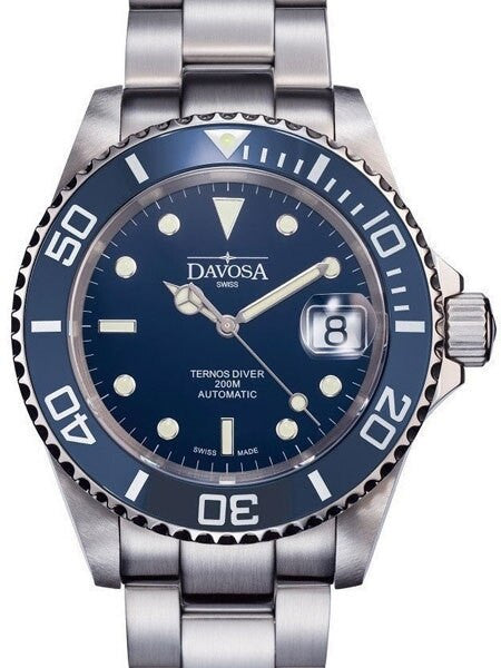 Davosa Ternos Swiss Automatic 200 Meter Dive Watch with Blue Dial #16155540