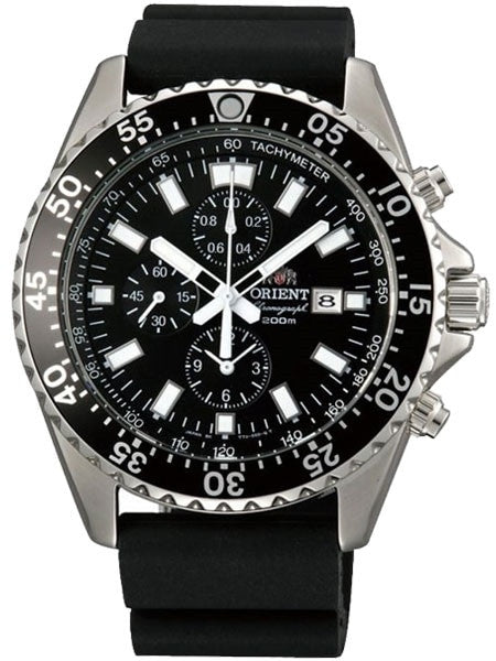 Orient Captain Quartz Sport Chronograph with 12-Hour Totalizer and Rubber Strap  #TT11004B