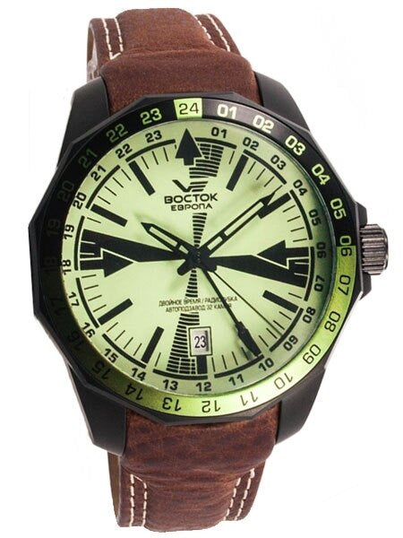 Vostok-Europe Radio Room, Dual Time Automatic Watch with Luminous Dial #2254224