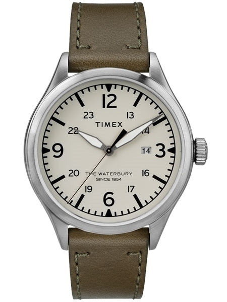 Timex 40mm Waterbury Quartz Watch with Creme Dial and INDIGLO Night-Light #TW2R71100VQ