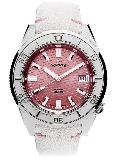 Squale 500 Meter Swiss Made Automatic Dive Watch with Pink Wave Dial  #1521-PK