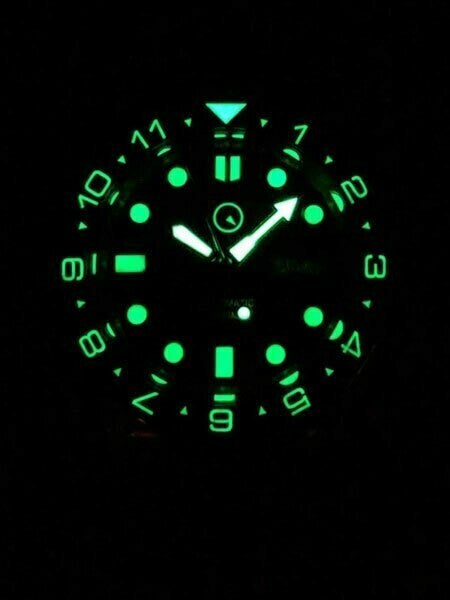 Scratch and Dent - Islander Automatic Dive Watch w AR Sapphire Crystal, Dual-Time Luminous Ceramic Bezel Insert #ISL-01