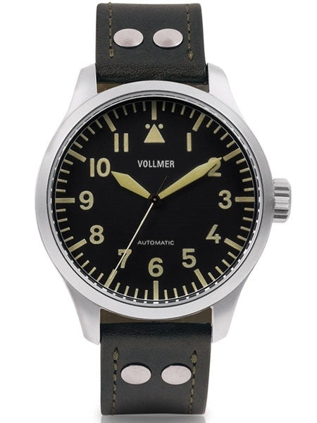 Vollmer Vintage Type A, 47mm Swiss Automatic Aviator Watch with Sapphire Crystal #V3H142