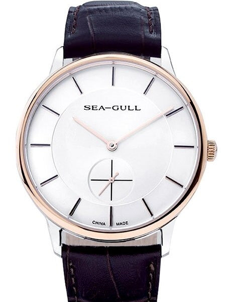Sea-Gull 39mm Hand Wind Rose Goldtone Dress Watch with Sapphire Crystal #219.388