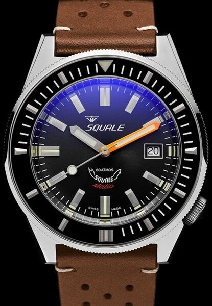 Scratch and Dent - Squale Matic 600 meter Professional Swiss Automatic Dive watch with 44mm Polished Case #Matic-Black-Pol