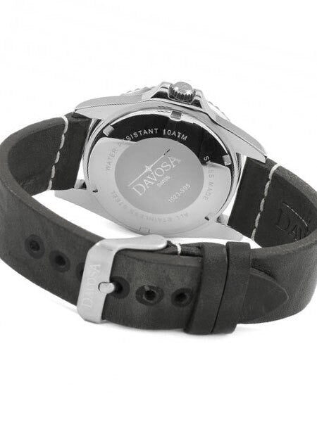Davosa Vintage-Styled 100-Meter GMT Dual Time Watch with Black Dial #16250055
