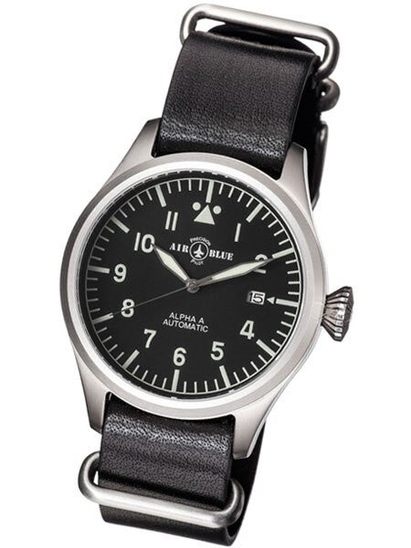 Air Blue Alpha-A Automatic Pilot Watch with 41mm Case, Sapphire Crystal #ALPHAASS41