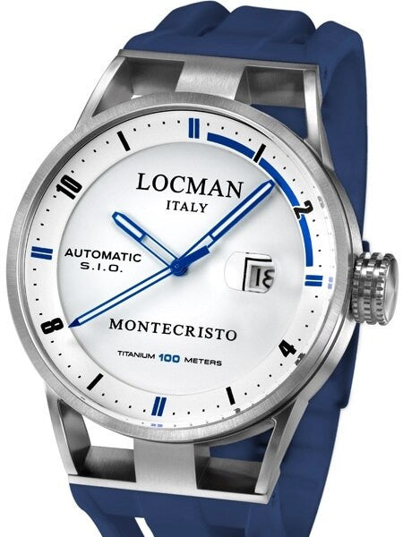 Locman Montecristo 100 Meter Automatic Watch with 44mm Stainless Steel and Titanium Case #511WHBLBL