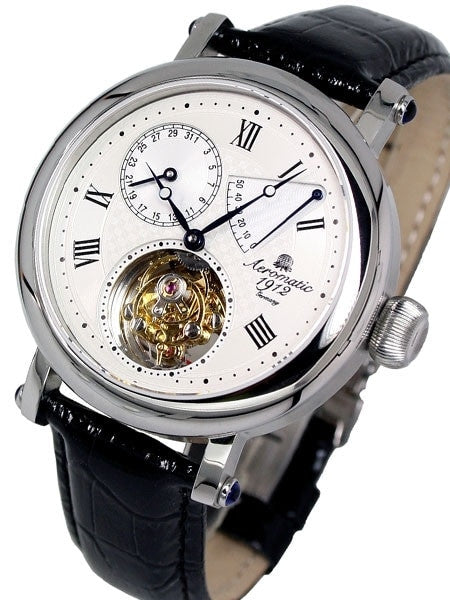 Aeromatic 1912 Flying Minute Tourbillon Hand Wind Watch with Power Reserve #A1277