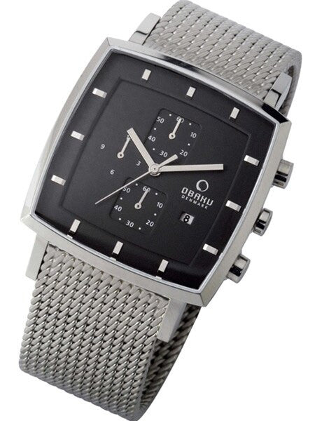Obaku Harmony Charcoal Dial Stainless Steel Quartz Chronograph Watch #V134GCBMC2