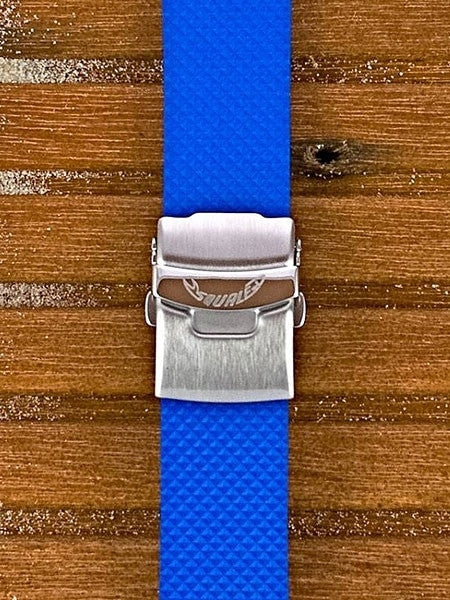 Squale 2002 OEM 22mm Blue Natural Rubber Dive Watch Strap #2002-BL