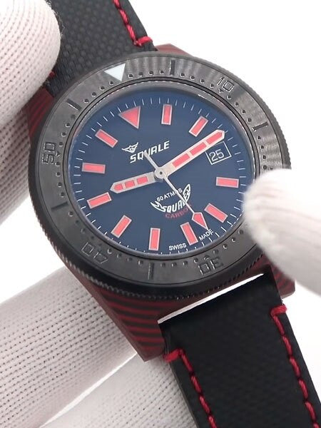 Squale 600 Meter Swiss Made Automatic Dive Watch with 42mm Carbon Fiber Case  #T183R