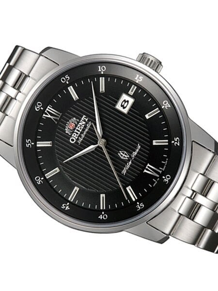 Orient Agent Automatic Dress Watch with Pin-Stripe Black Dial and Sapphire Crystal #ER02002B