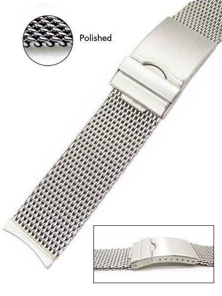 Vollmer Polished Mesh Bracelet #99462H4C (Curved End, 22mm)