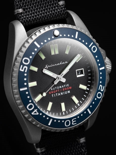 Spinnaker Tesei Titanium Automatic 200 Meter Dive Watch With Black Dial SP-5061-01