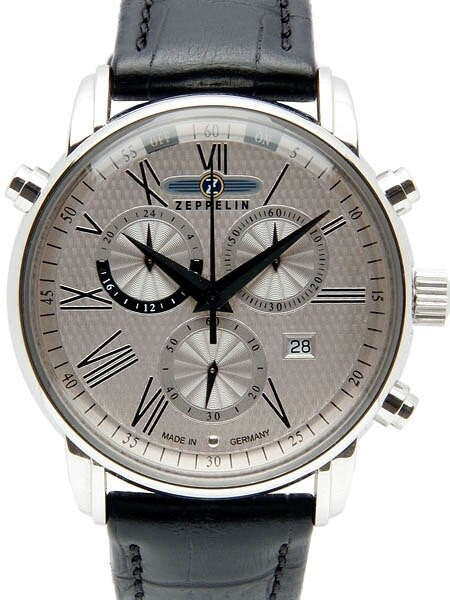 Graf Zeppelin Chronograph Watch with Alarm Funcition, Domed Crystal #7696-4