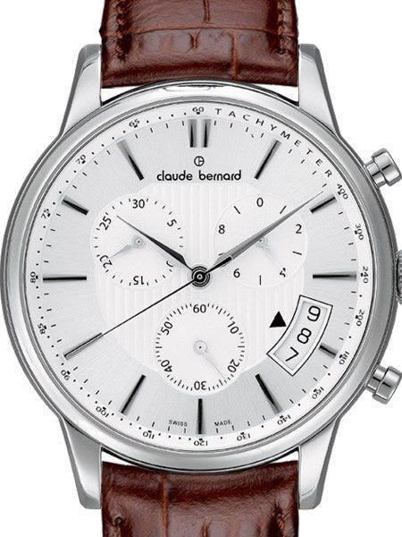 Claude Bernard Classic Open Date Chronograph Watch with Sapphire Crystal #01002-3-AIN