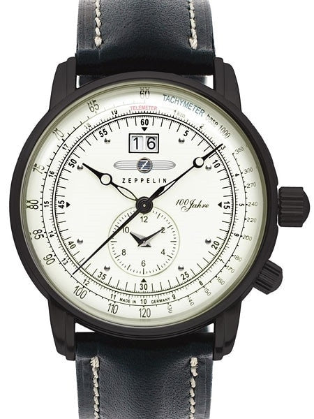 Graf Zeppelin German Made, Dual Time Big Date 100 Years of Zeppelin Watch #7640-3