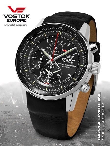 Vostok-Europe Gaz-Limo All-Timer Quartz Chronograph with Perpetual Calendar, Alarm #565A287