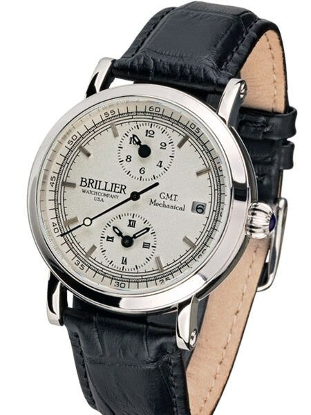 Brillier GMT Dual-Time Watch with 38mm Case Size and Onion Crown #BR-02