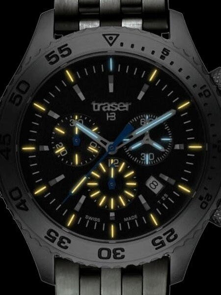 Traser Swiss Made Aurora Chronograph Watch with 46mm SS Case #106833