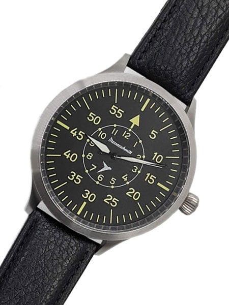 Messerschmitt Triple-X Fliegeruhr Watch with Black Leather Strap #ME-65BQ