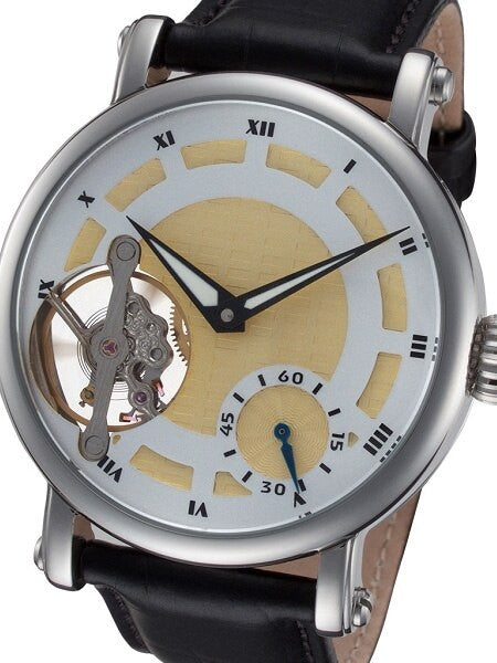 Rougois Open-Heart, Mechanical Hand Wind Watch with Luminous Black Hands RSL33-BLK