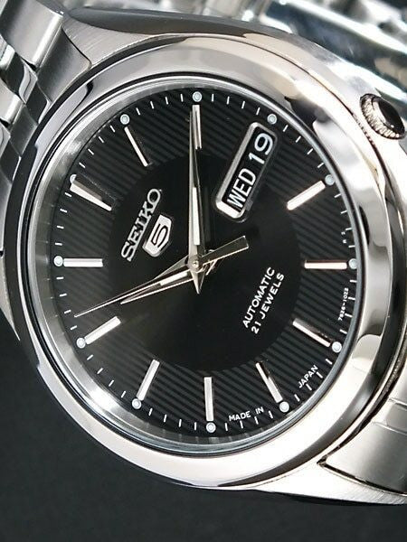 Scratch and Dent - Seiko 5 Automatic Black Dial Watch with Stainless Steel Bracelet #SNKL23J1