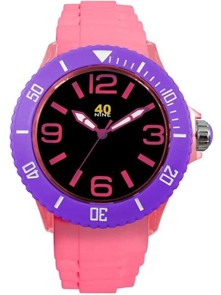 40Nine Clear Pink Plastic 46mm Case with Pink Silicone Rubber Strap #40NINE02-PINK
