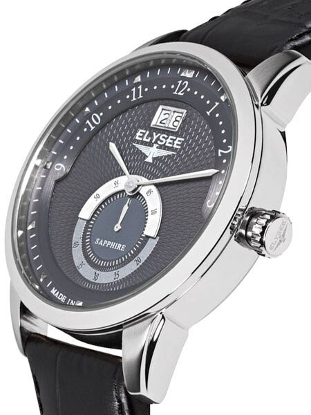 Elysee 41mm Mestor Swiss Quartz Dress Watch with Big Date and Sapphire Crystal #17003