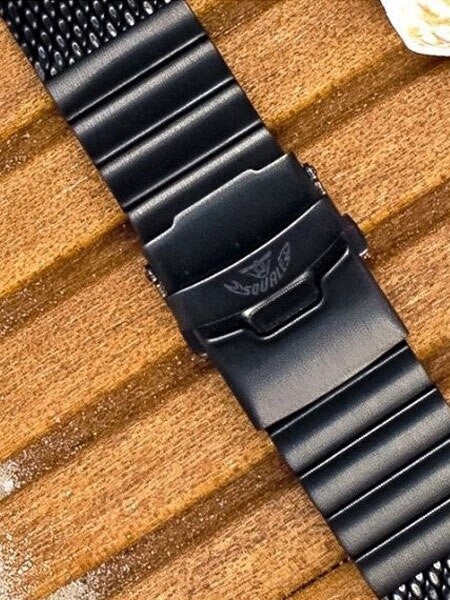 Squale 22mm Deluxe Black PVD Mesh Bracelet #2002-Mesh-PVD (22mm)