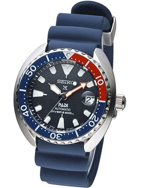 Seiko PADI Baby Turtle Prospex Automatic Dive Watch with Blue Dial and Silicone Dive Strap #SRPC41J1