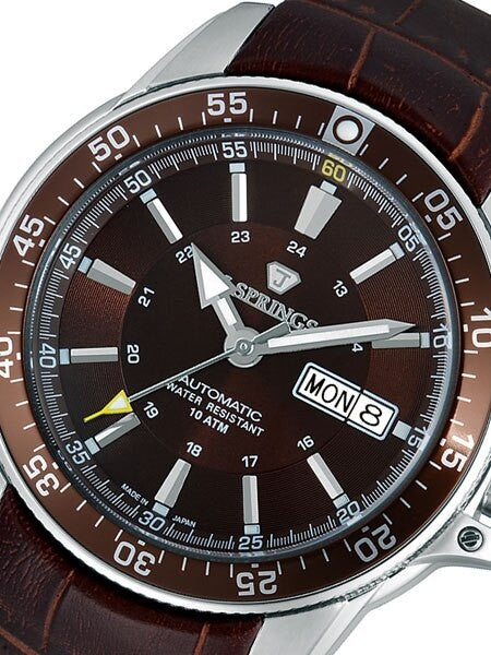 J. Springs Automatic 21-Jewel Sport Watch with Day and Date, Brown Dial #BEB098