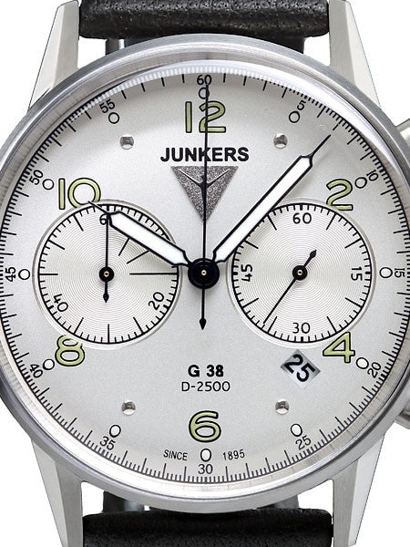 Junkers G38 Silver Dial, Quartz Chronograph with 60-Minute Timer #6984-4