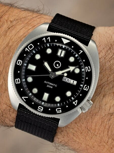 Islander Automatic Dive Watch with AR Double Dome Sapphire Crystal, and Luminous Dual-Time Bezel Insert #ISL-11
