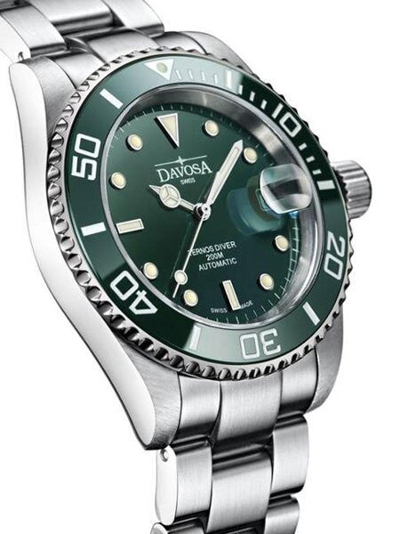 Davosa Ternos Swiss Automatic 200 Meter Dive Watch with Green Dial #16155570