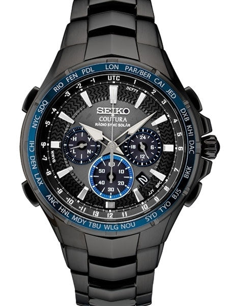Seiko Coutura Radio Sync, Solar Powered, Chronograph, World Time Watch with Sapphire Crystal #SSG021
