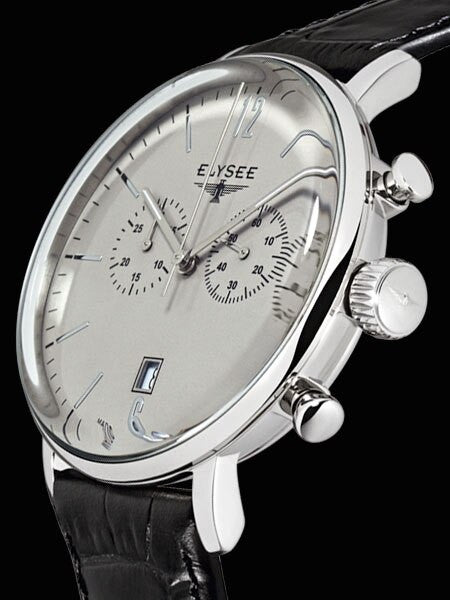 Elysee 42mm Stentor Swiss Quartz Chronograph Dress Watch with 30-minute Stopwatch #13272
